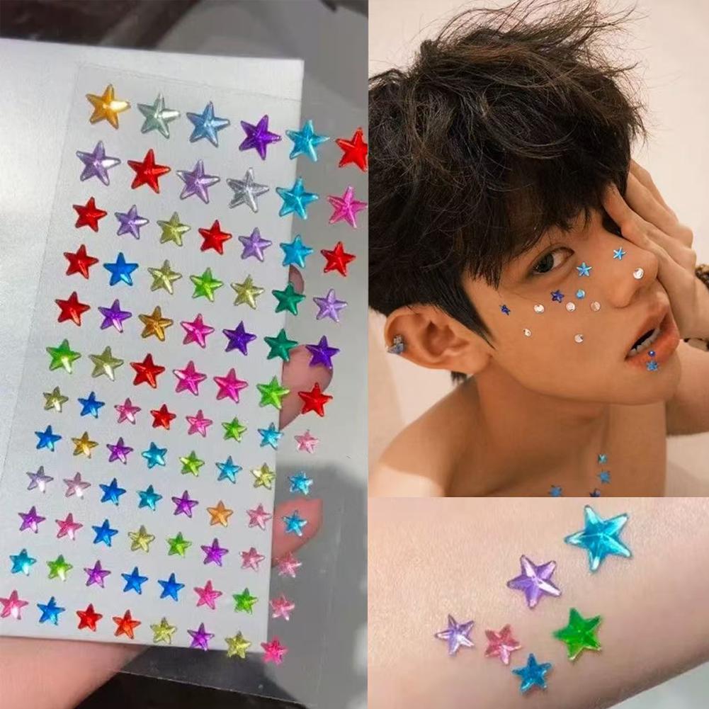 Makeup - Self-Adhesive Face Rhinestones Colorful Crystal Gem