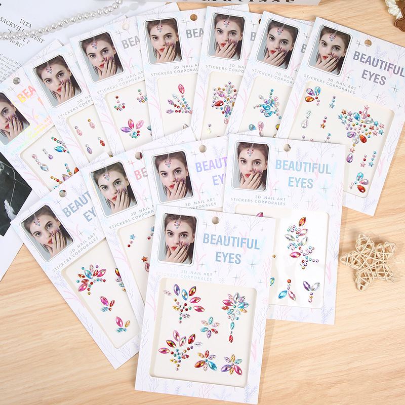 Face Rhinestone Stickers Self  - Makeup review and price