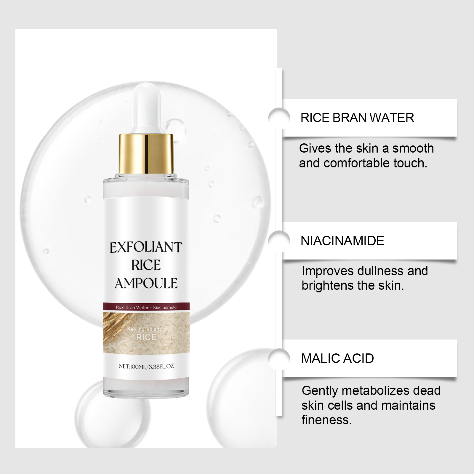 Rice Exfoliating Ampoule Facia - Niacinamide Pore Shrinking Essence review and price