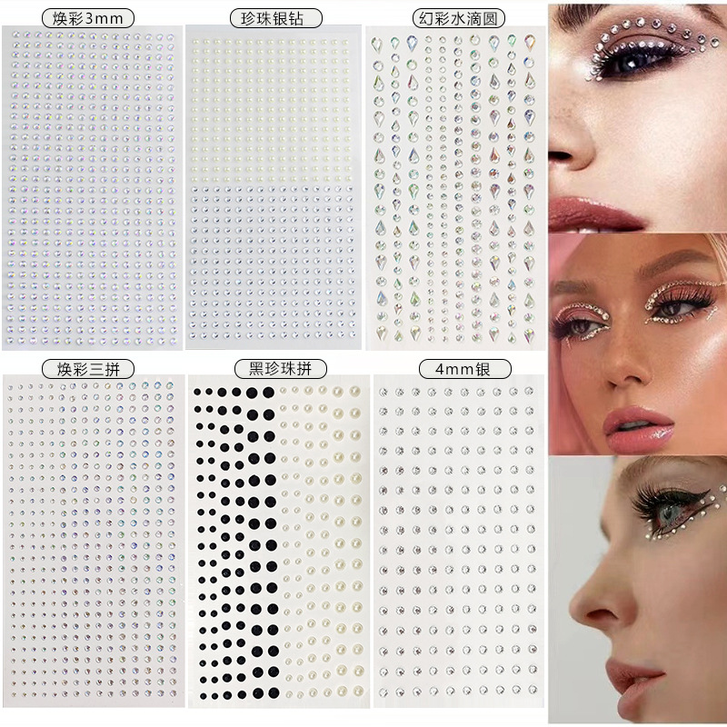 White Rhinestones 2mm 3mm 4mm  - Makeup review and price