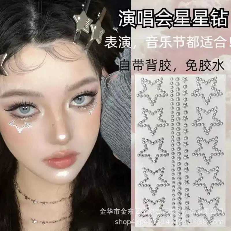 Waterproof Rhinestone Face Sti - Makeup review and price